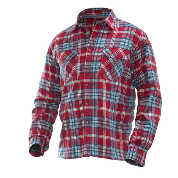 5138 Flannel shirt rood/blauw xxl