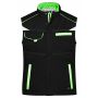 Workwear Softshell Padded Vest - COLOR - - black/lime-green - 6XL