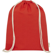 Orissa ryggsäck med dragsko i ekologisk bomull 140 g/m² GOTS 5L - Röd
