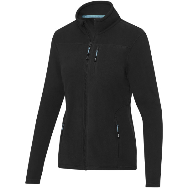 Amber GRS gerecycled dames fleece jas met volledige rits - Zwart - XS