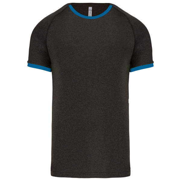 Sport-t-shirt Dark Grey Heather / Tropical Blue XXL