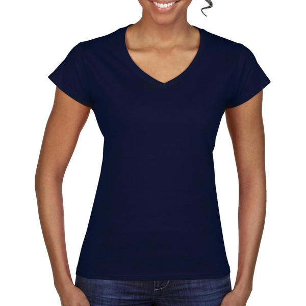 Ladies Softstyle® V-Neck T-Shirt - Navy - 2XL