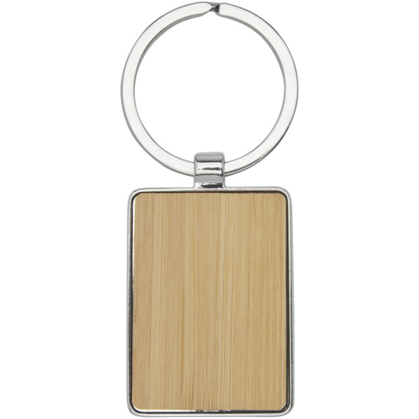 Neta bamboo rectangular keychain - Natural