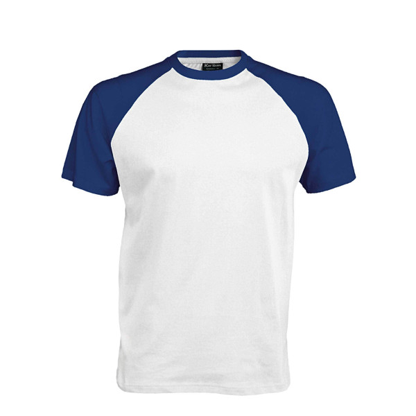 Baseball - Tweekleurig t-shirt White / Royal Blue S