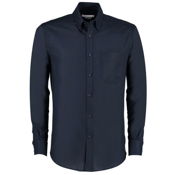 Long Sleeve Slim Fit Workwear Oxford Shirt, Navy, 14.5, Kustom Kit