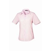 Ladies Short Sleeve Poplin Blouse, Pink, 22, Premier
