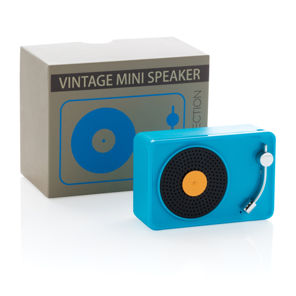 Mini Vintage 3W draadloze speaker, blauw, zwart