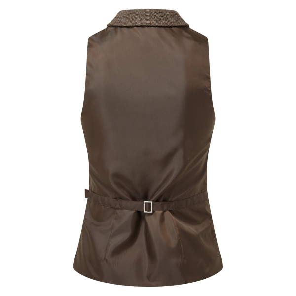 Ladies' Herringbone waistcoat Brown XS