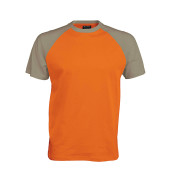 Baseball - Tweekleurig t-shirt Orange / Light Grey L