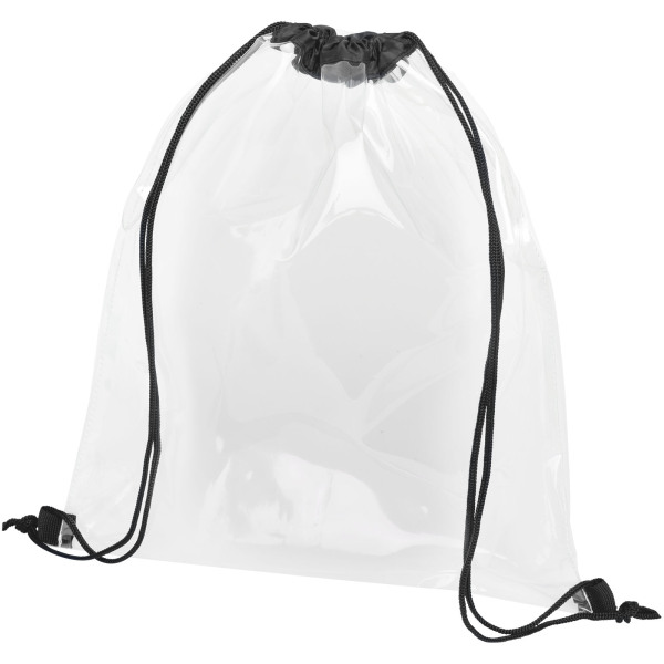 Lancaster transparent drawstring backpack 5L - Solid black/Transparent clear