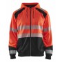 Hooded sweatshirt met rits High Vis