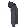 Ladies' Knitted Fleece Hoody - dark-melange/black - XXL