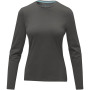 Ponoka biologisch dames t-shirt met lange mouwen - Storm grey - 2XL