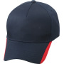 5 Panel Two Tone Cap navy/rood