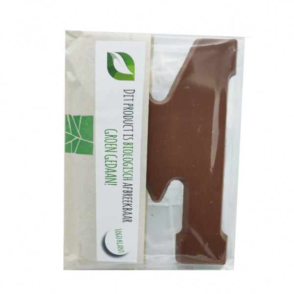 Ecolijn GROEN GEDAAN Chocoladeletter 200 gr A t/m Z volledig biologisch afbreekbaar