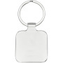 Piero laserable PU leather squared keychain - Solid black