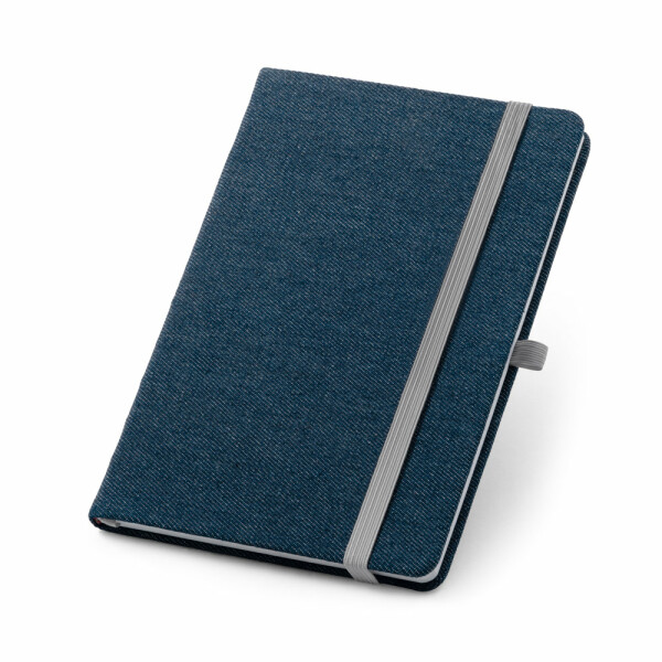 DENIM. A5 notitieboek in denimstof met gelinieerde pagina's
