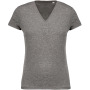 Dames-t-shirt BIO-katoen V-hals Grey Heather XS