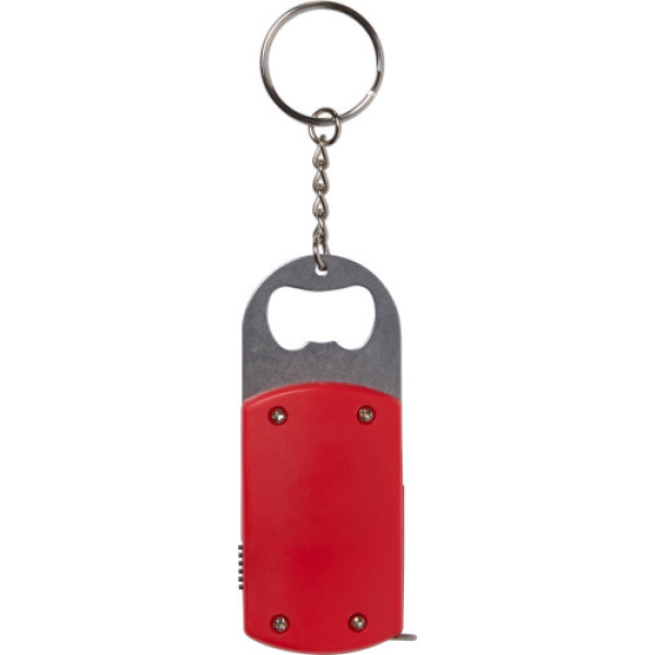ABS key holder with bottle opener red