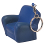 Anti-stress fauteuil stoel sleutelhanger blauw