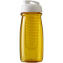 H2O Active® Pulse 600 ml sportfles en infuser met flipcapdeksel - Geel/Wit