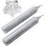 Twee glitterkaarsen met glazen houder Alexia rood