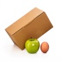 Verzendverpakking met 1 onbedrukte appel en 1 gekookt ei