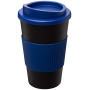 Americano® 350 ml geïsoleerde beker met grip - Zwart/Blauw