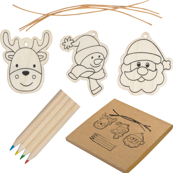 Kindertekenset kerstmotief