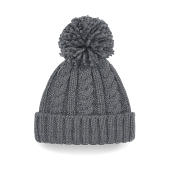 Cable Knit Melange Beanie - Light Grey - One Size