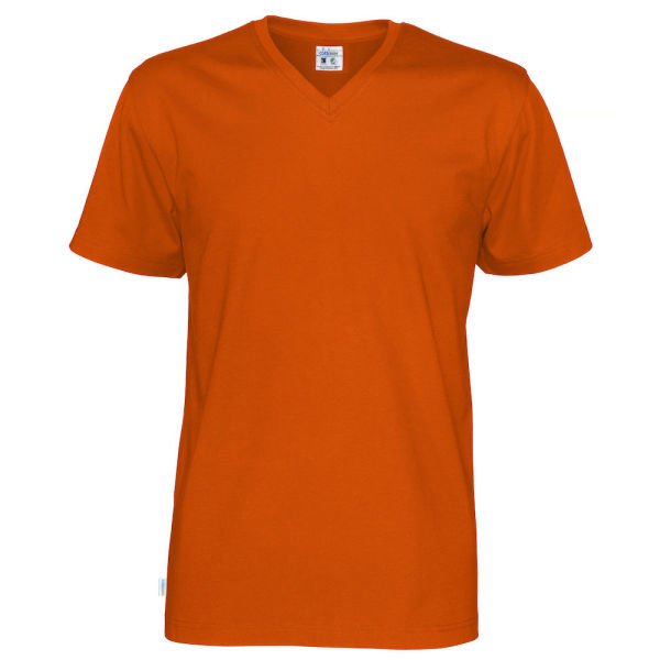 T-Shirt V-Neck Man Orange 3XL (GOTS)