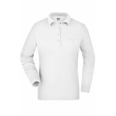 Ladies' Workwear Polo Pocket Longsleeve - white - XXL