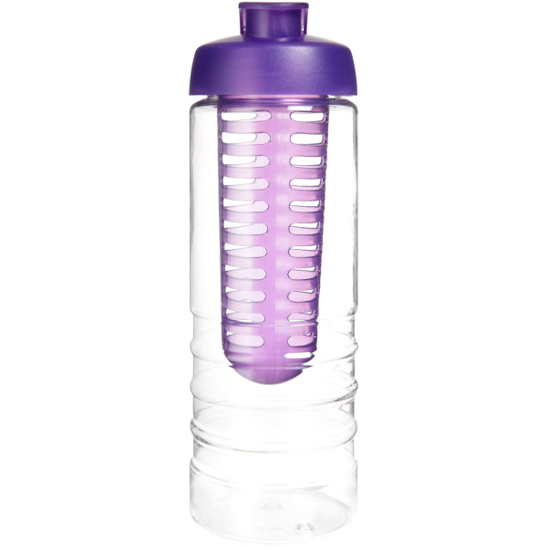 H2O Active® Treble 750 ml flip lid bottle & infuser - Transparent/Purple