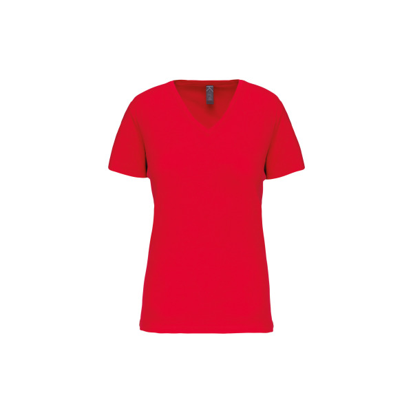 Dames-t-shirt BIO150 V-hals Red XS