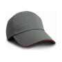 Herringbone Cap - Grey/Red - One Size