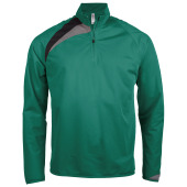 Kindertrainingsweater Met Ritskraag Dark Green / Black / Storm Grey 6/8 ans