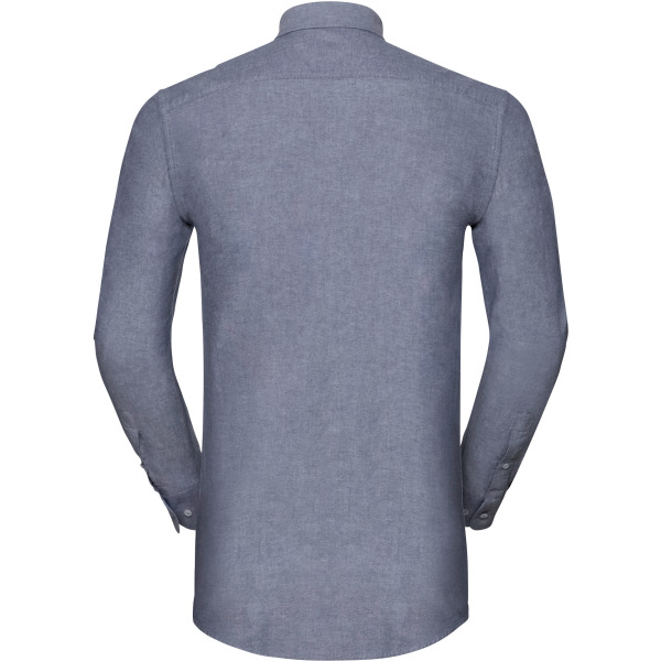 Afgewassen Oxford overhemd met lange mouwen Oxford Navy / Oxford Blue S
