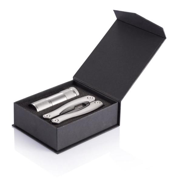 Multitool and torch set, grey