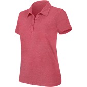 Ladies' short-sleeved melange polo shirt