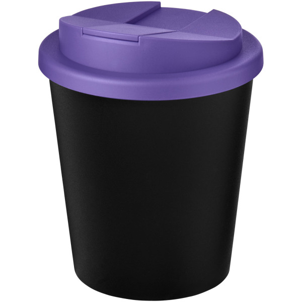 Americano® Espresso Eco 250 ml recycled tumbler with spill-proof lid - Solid black/Purple