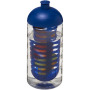 H2O Active® Bop 500 ml bidon en infuser met koepeldeksel - Transparant/Blauw