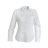 Ladies' long-sleeved cotton poplin shirt White XXL