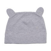 Little Hat with Ears - White/Heather Grey Melange - One Size
