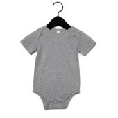 Bella Baby Jersey Short Sleeve Bodysuit, Athletic Heather, 6-12, Bella+Canvas