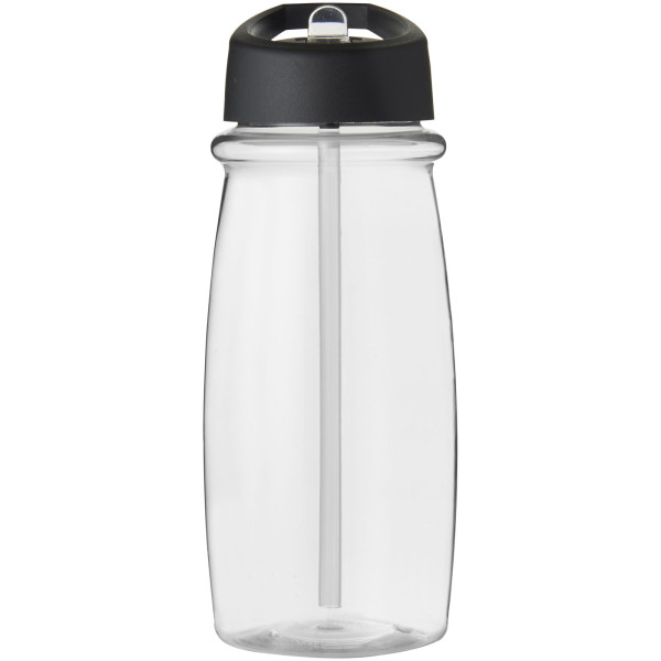 H2O Active® Pulse 600 ml spout lid sport bottle - Transparent/Solid black