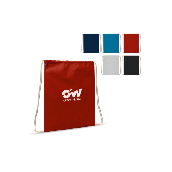 Drawstring bag cotton OEKO-TEX® 140g/m² 35x45cm - White