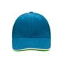 MB6197 6 Panel Double Sandwich Cap - azur/white/green - one size