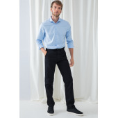 Men's 65/35 Flat Fronted Chino Trousers Black 30 UK