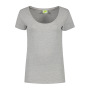 L&S T-shirt Crewneck cot/elast SS for her grey heather S