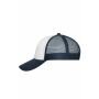 MB6239 6 Panel Mesh Cap - white/navy - one size